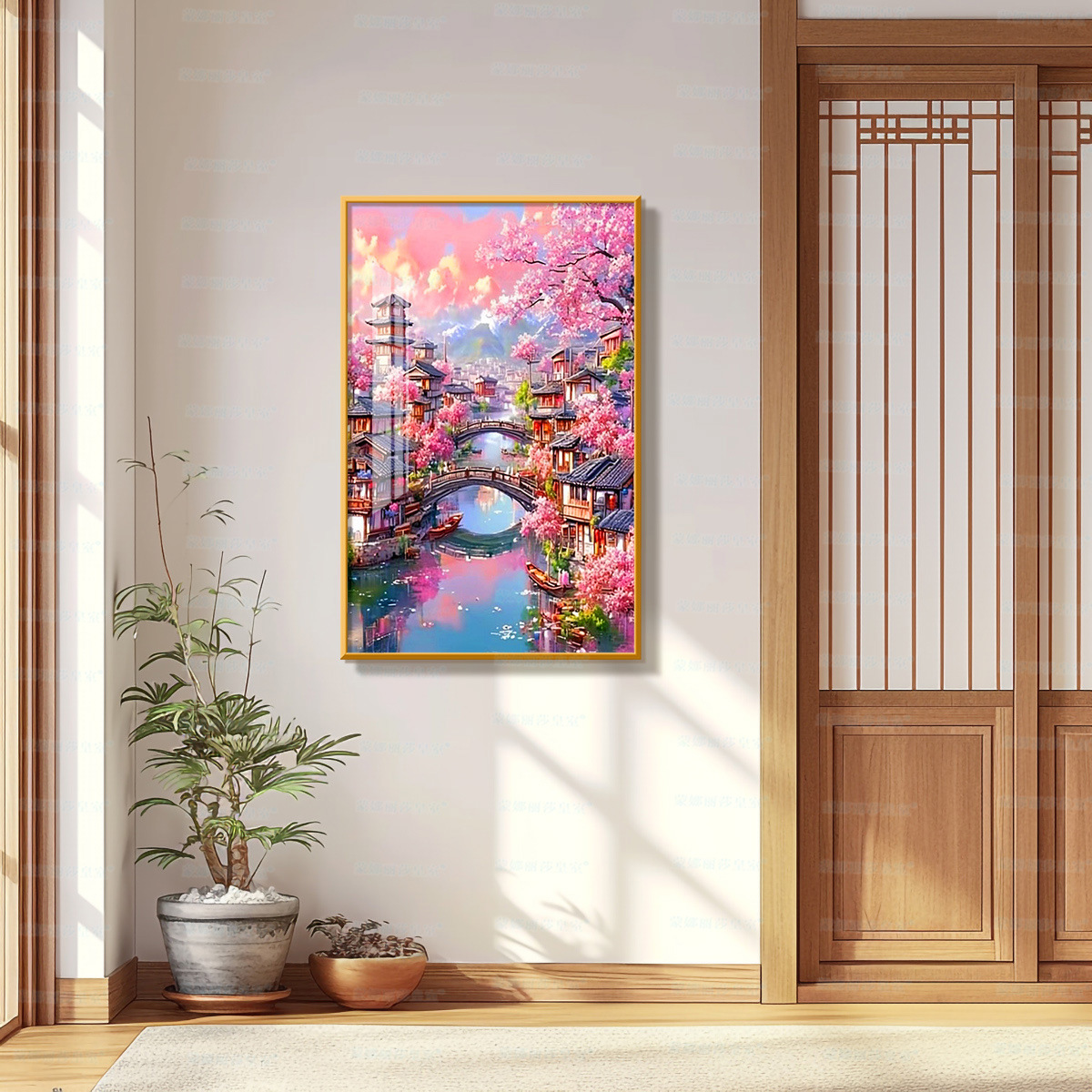 [Tela de Algodón Importada] Punto de Cruz de la Mona Lisa, Estilo Primavera, Cuatro Estaciones, Nuevo Estilo, Hermoso Punto de Cruz para Sala de Estar image 3