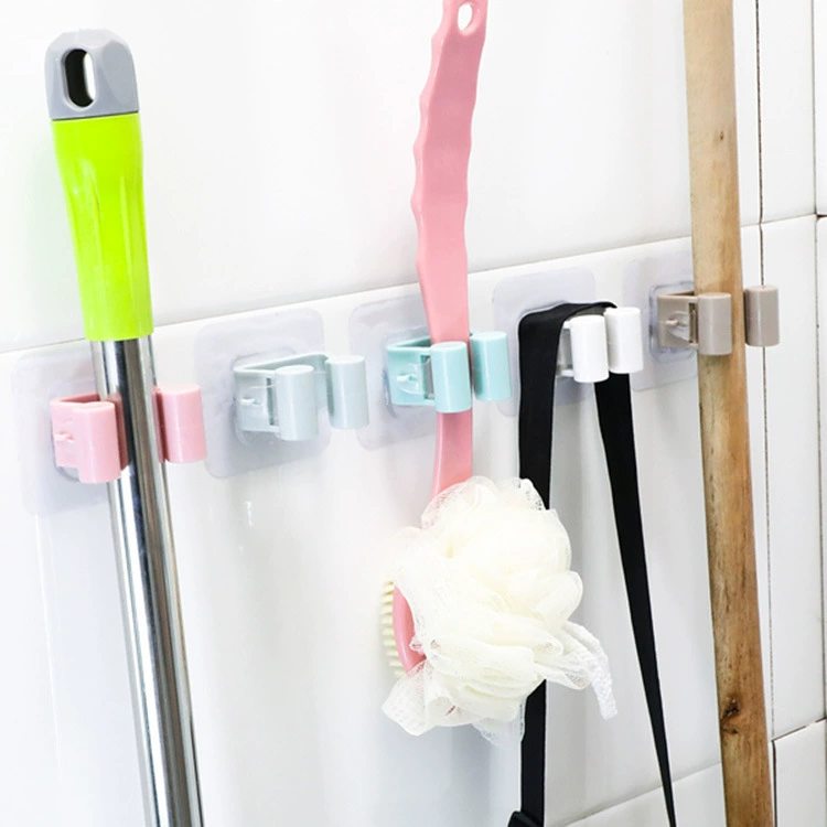Настенный держатель для швабр без сверления, прозрачный крючок для метлы, новый, для дома и ванной.