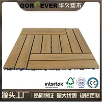 Изготовленные на заказ 60*60cm кодавлирующие пластиковые деревянные напольные плитки wpc tile балкон терраса сад открытый деревянный пластиковый пол DIY