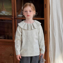 女童娃娃领打底衫2025秋冬新款儿童纯色长袖针织衫宝宝内搭上衣