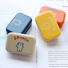 Cute student contact lens box ins cartoon contact lens companion box double box portable care box