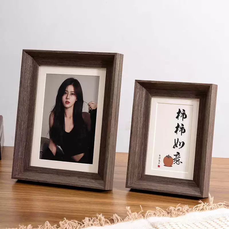 Фоторамка из натурального дерева, фотоальбом, на заказ, DIY, стиль высшего качества, 6 дюймов