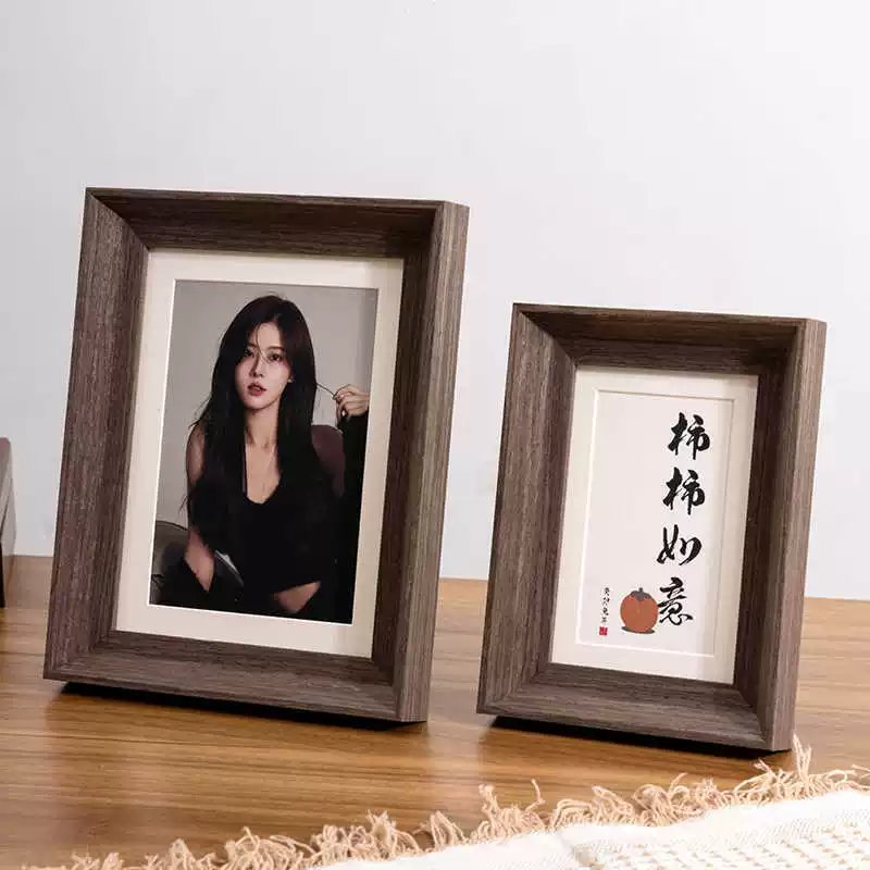 Фоторамка из натурального дерева, фотоальбом, на заказ, DIY, стиль высшего качества, 6 дюймов