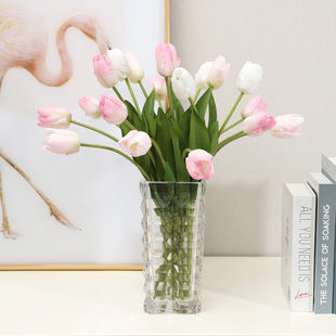 兰桂坊 High-end moisturizing simulated Lafite tulip photography ornaments Nordic home living room decoration fake flowers
