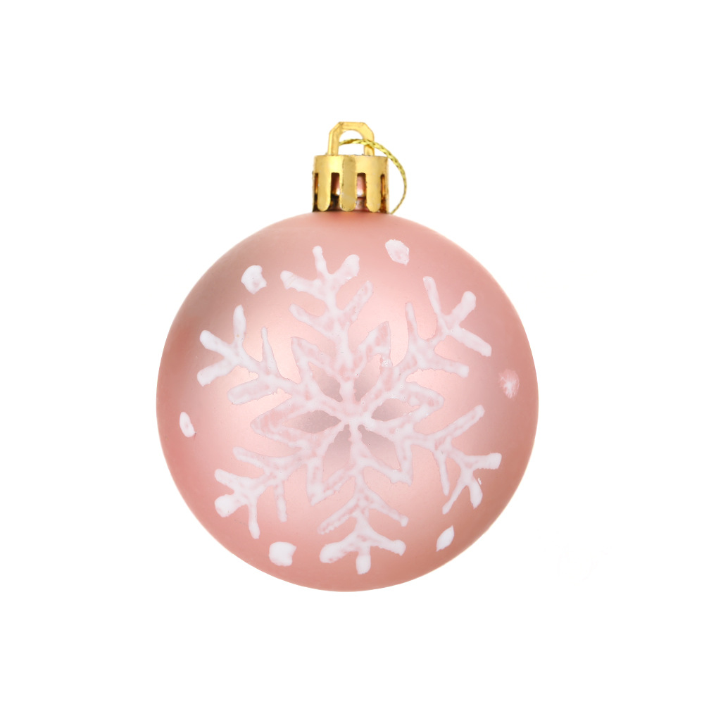 Decoraciones navideñas transfronterizas Bola de plástico de copo de nieve Juego de bolas de plástico de 6cm Juego de cajas de fiesta de Navidad de bricolaje Colgante de bolas colgantes