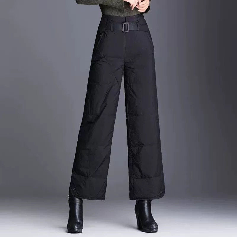 羽绒棉裤女外穿阔腿裤2023冬季新款高腰显瘦宽松休闲直筒靴裤潮