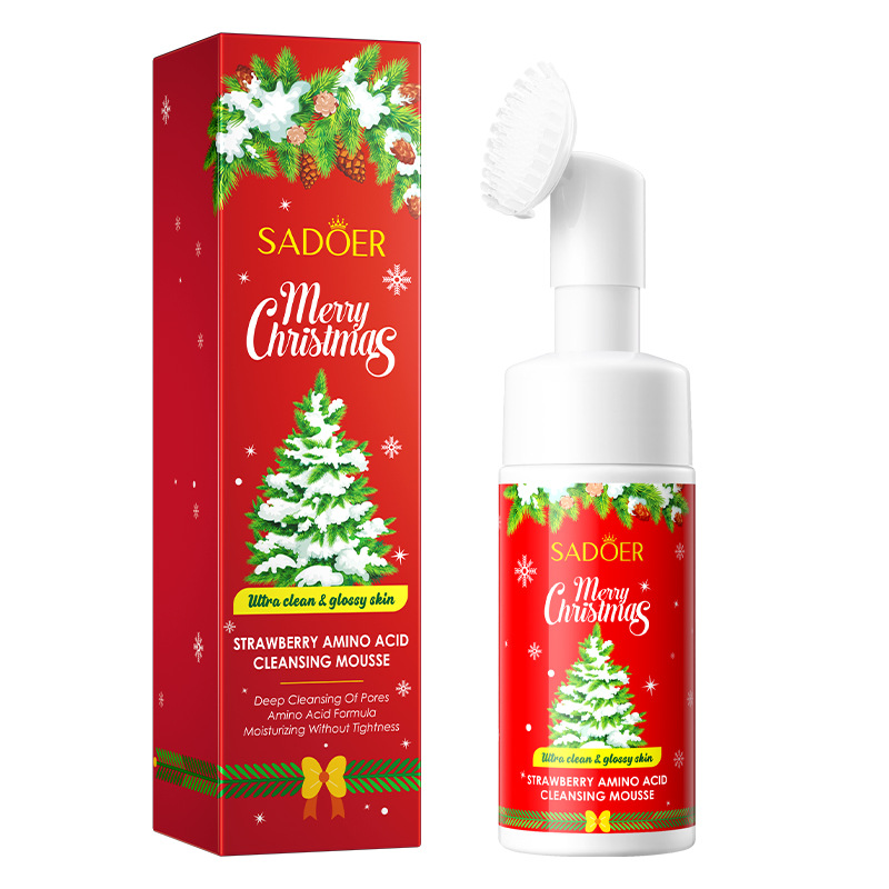Espuma limpiadora facial SADOER pure English con aminoácidos de plantas y frutas, con cabezal de cepillo, venta al por mayor para comercio exterior transfronterizo.