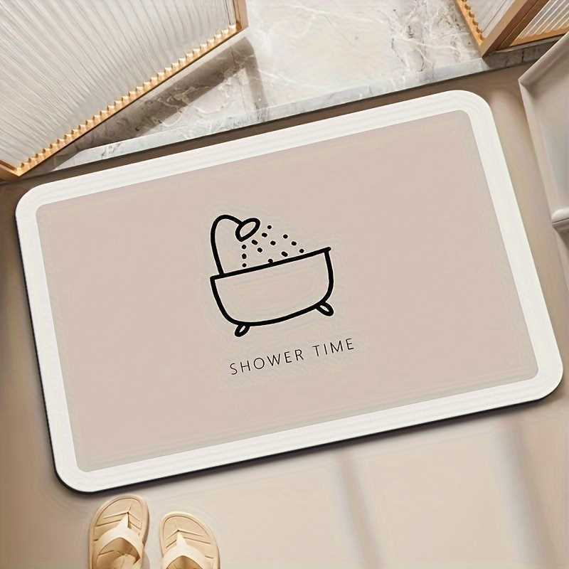 Modern Simple Bathroom Toilet Door Mats, Stain-Resistant and Easy to Care For, Non-Slip Mats, Bathroom Absorbent Diatom Mud Floor Mats