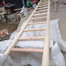 老式直梯爬梯实木阁楼楼梯加粗梯子家用木质包邮单梯装修工程圆料