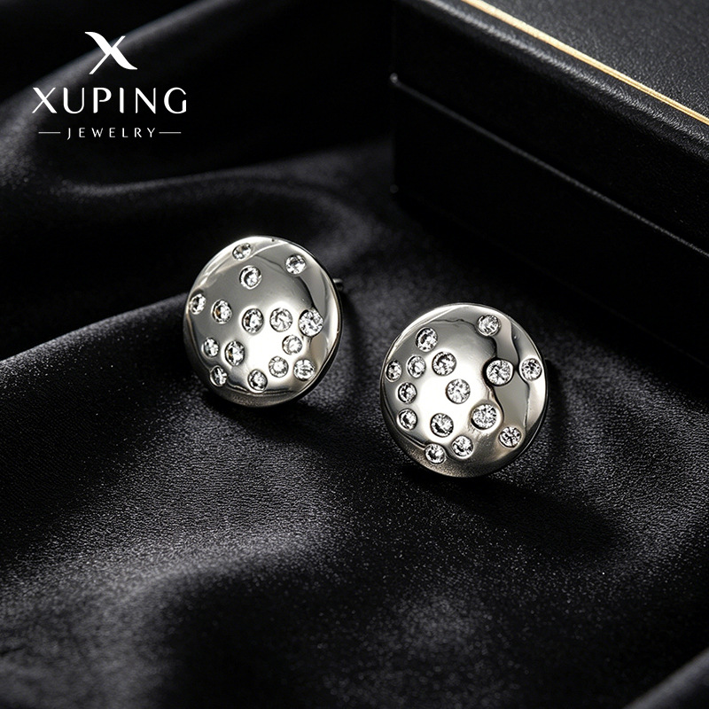 Xuping joyas europeas y estadounidenses transfronterizas INS estilo de moda aretes redondos aretes de aleación de aretes de geometría simple para mujeres