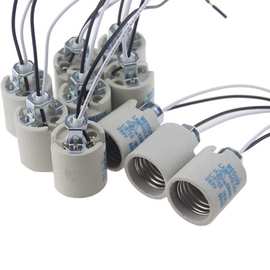 陶瓷标准中号螺丝底座插座E26 E27灯泡支架，用于热卤素灯泡