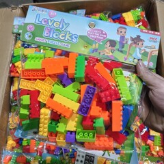 啓蒙塔の子供のおもちゃのプラスチックの収納桶の早教の組み合わせは大きい粒子の積み木の現物の問屋を挿し込みます。