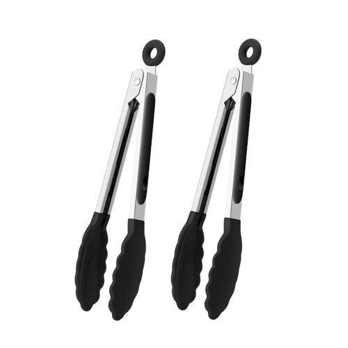High-temperature resistant nylon food tongs stainless steel food tongs bread tongs barbecue tongs heat-resistant meat tongs kitchen utensils