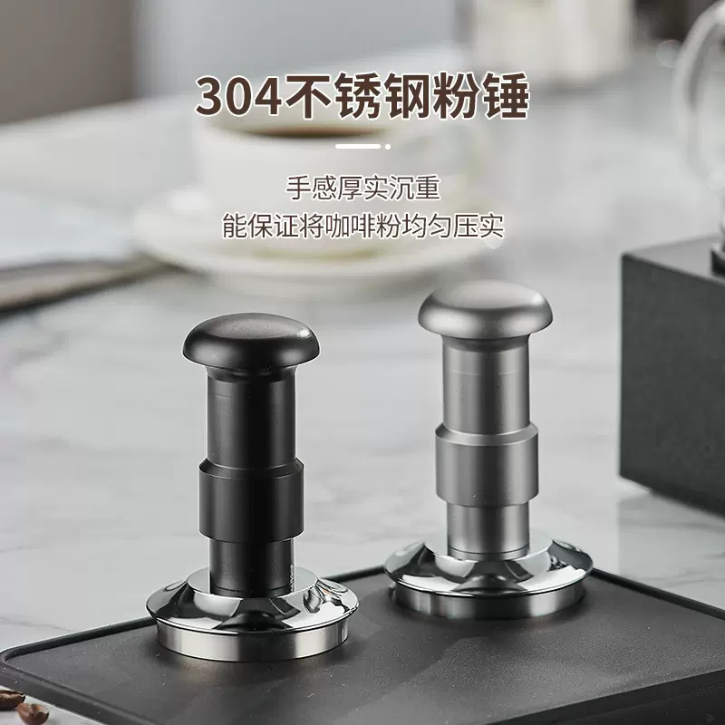 跨境热销304不锈钢双弹簧压粉器按压式压粉器器具弹力粉锤51/58mm