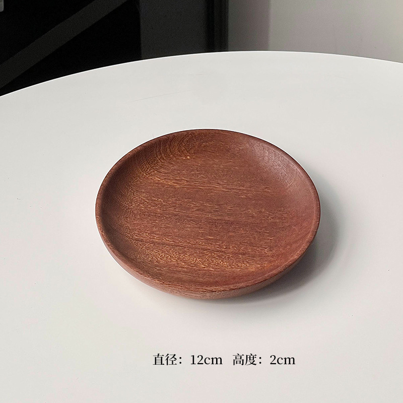 Plato de madera alta sensación rectangular bandeja de café dulces caseros platos de fruta platos de comedor platos de té