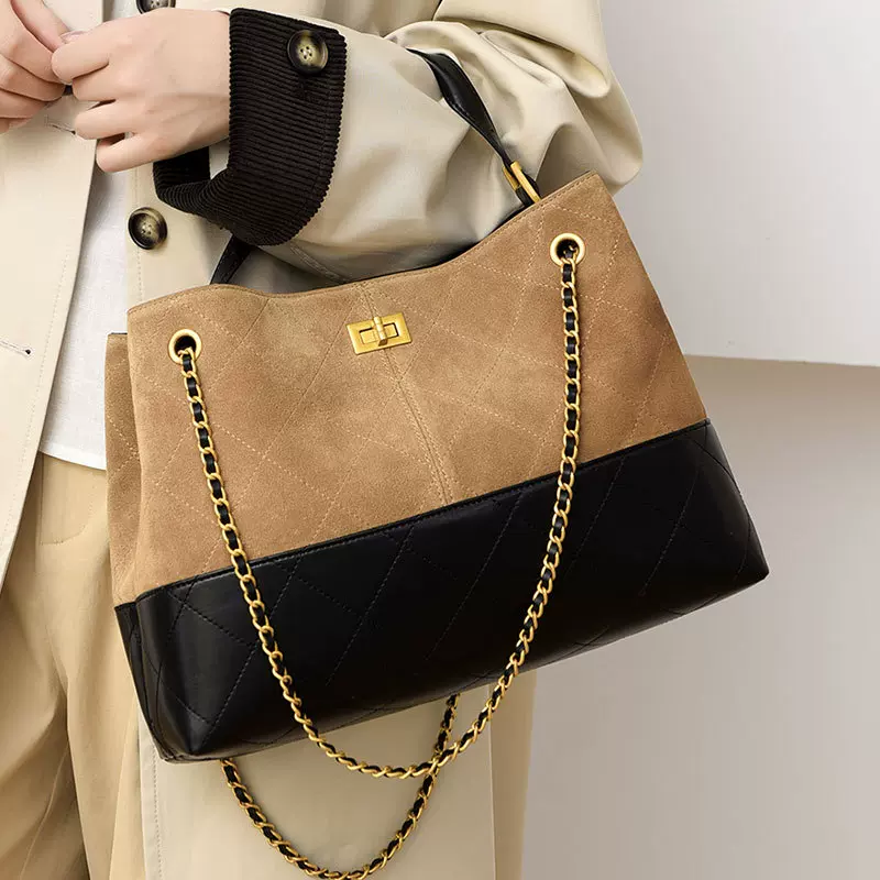 女士手提包新款秋冬磨砂包包女复古时尚高级感单肩包大容量通勤包