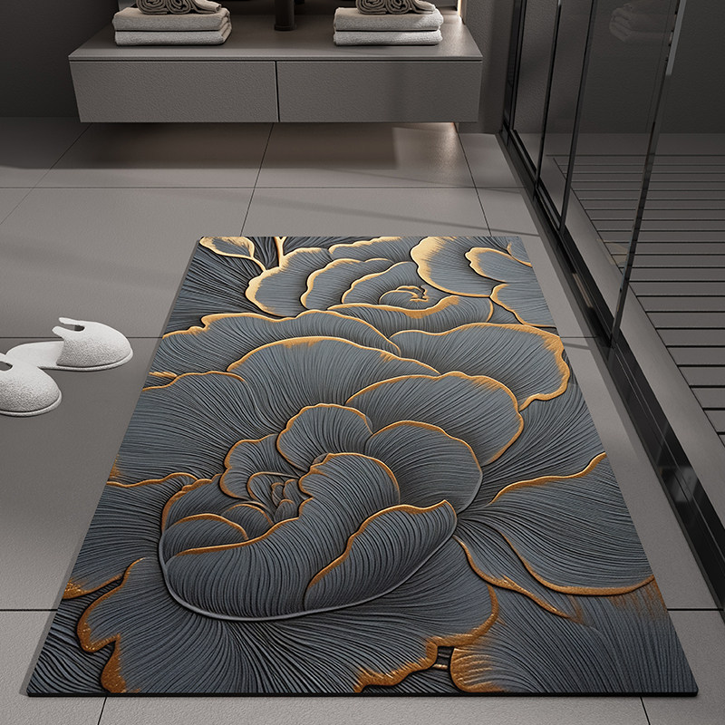 Flower-style americano transfronterizo esterilla de barro de algas esterilla de piso de baño puerta de absorción de agua esterilla de baño anti-deslizante esterilla de baño anti-sucio