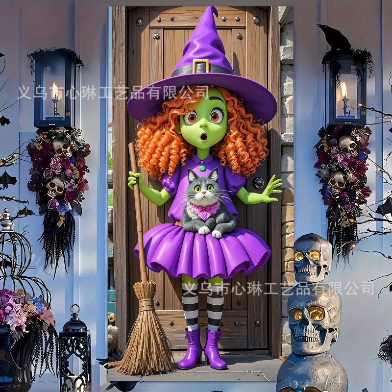 国境を越えた新しいハロウィーンの背景布ドアカバー人気のハイエンド屋内外パーティーシーンレイアウト吊り下げ布カスタマイズ|undefined