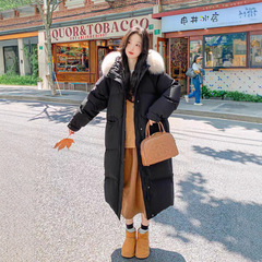MM明摩同款女装羽绒服女冬季2025中长款狐狸毛领加厚90白鸭绒外套