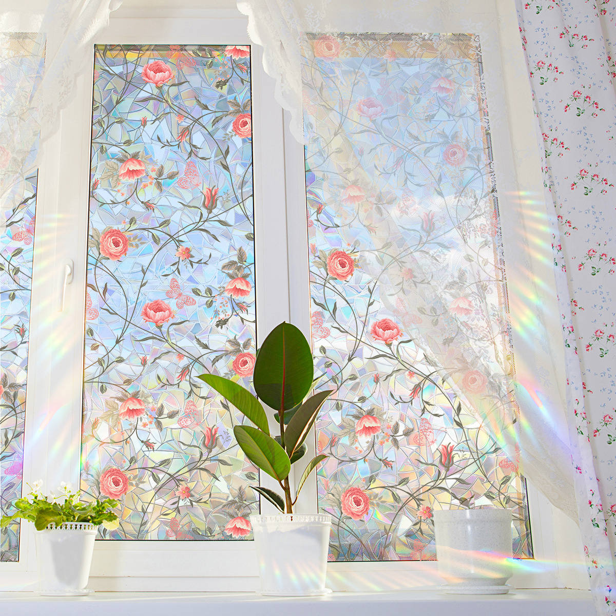 140g Weight Glass paster Home Textiles & Decor Type PVC Material Leaf Pattern Casual, Pastoral Style Casual Pastoral Leaf PVC Glass Paster Wall Art 182