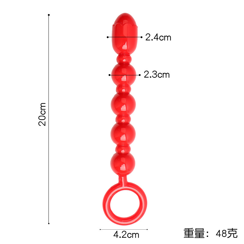 Lotus Flower Anal Beads, TPE Training Toy, Colorful Orange, Boxed — detail image 1
