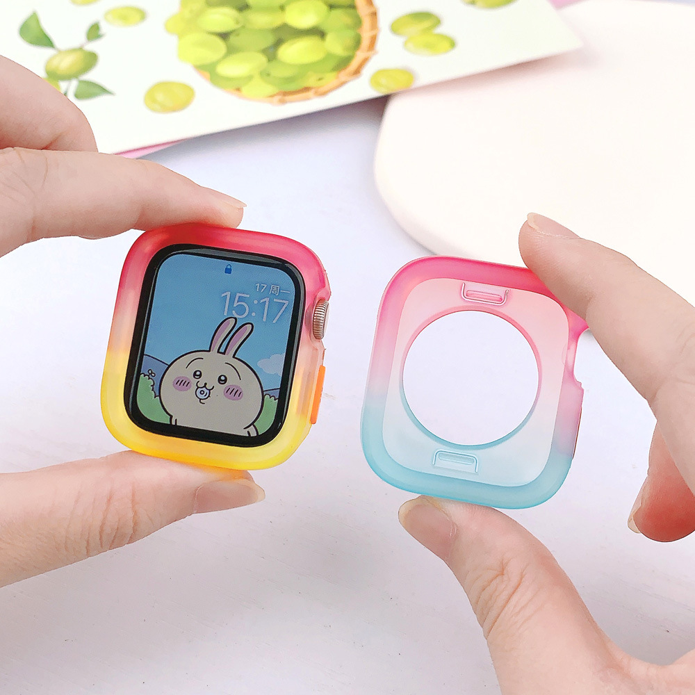 iwatch gelatina caramelo color dial cubierta para Apple Watch silicona TPU cubierta suave