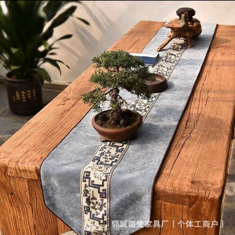 新しい中国風の古いニレ書道テーブル長方形ワークベンチ無垢材中国学習テーブル屋内手弾琴共鳴ピパピアノテーブル|undefined