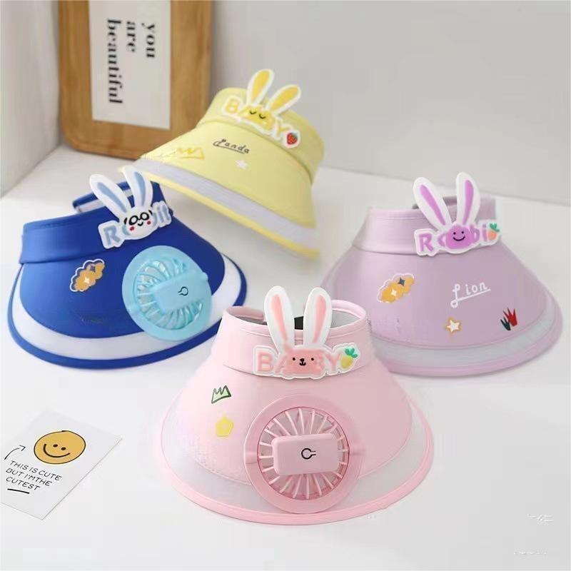 ネザファンハット子供用ベビーかわいい日よけ帽子日焼け止め帽子夏薄い空のシルクハット充電式日よけ帽子|undefined