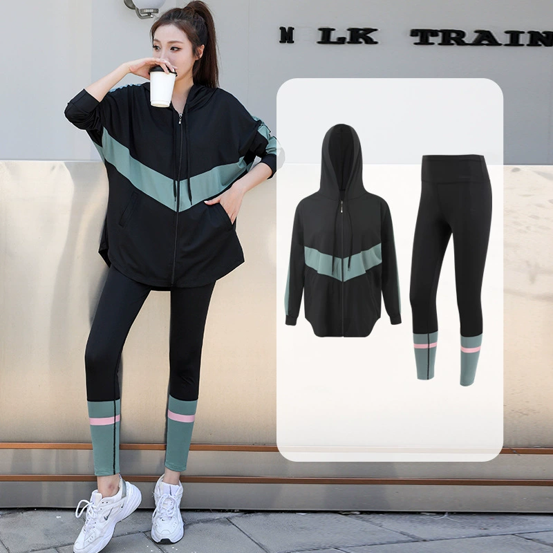 Sports demi-season jacket, quick dry long-sleeve for gym, yoga clothing, set, loose fit, for running, plus size