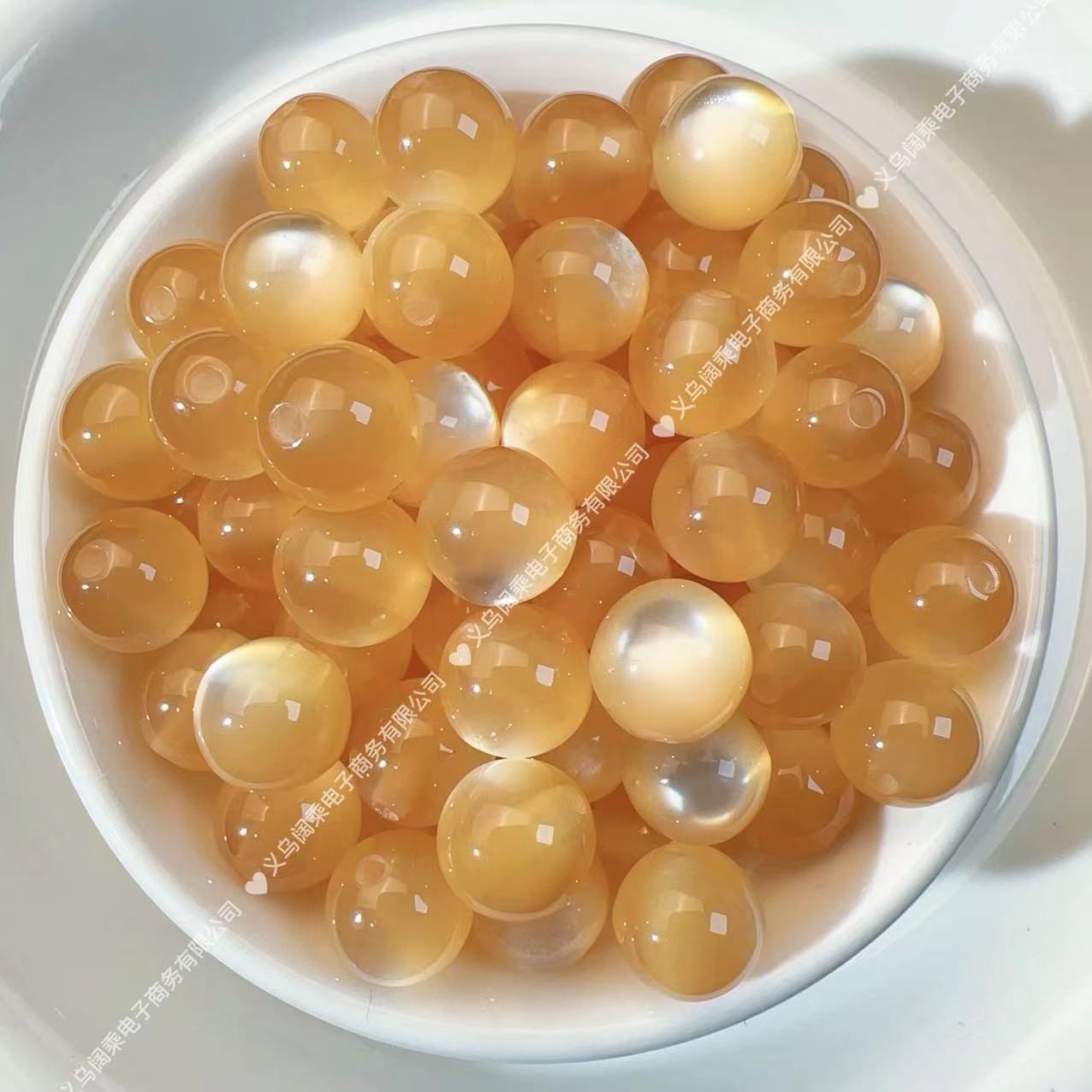 8#Resin cat eye beads champagne color