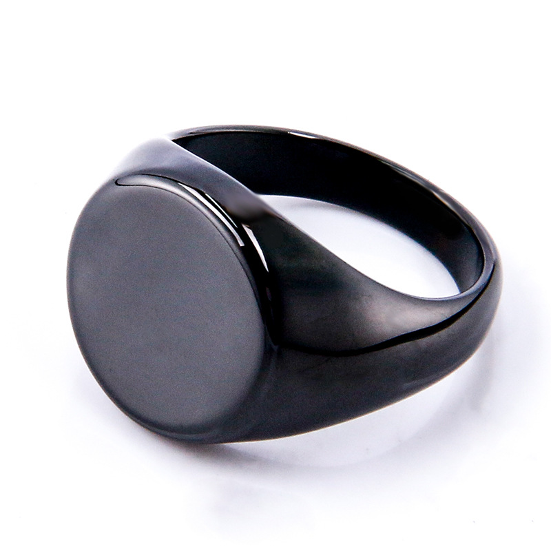 Hip-Hop Solid Color Titanium Steel Plating Men's Rings Men Band Rings display picture 6