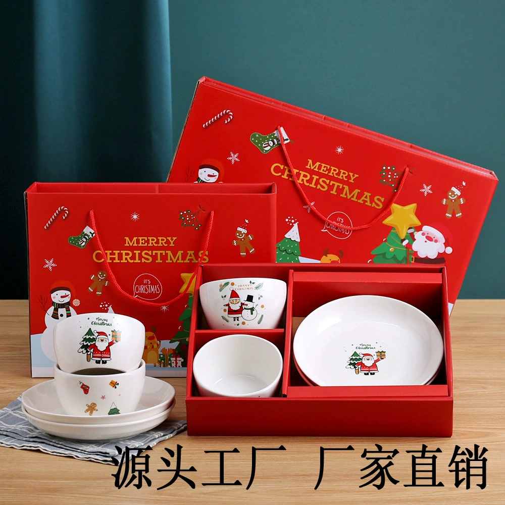Трансграничная креативная Рождественская керамическая посуда костюм Санта-Клаус керамическая чаша миска для риса Бытовая деятельность будет продавать подарки
