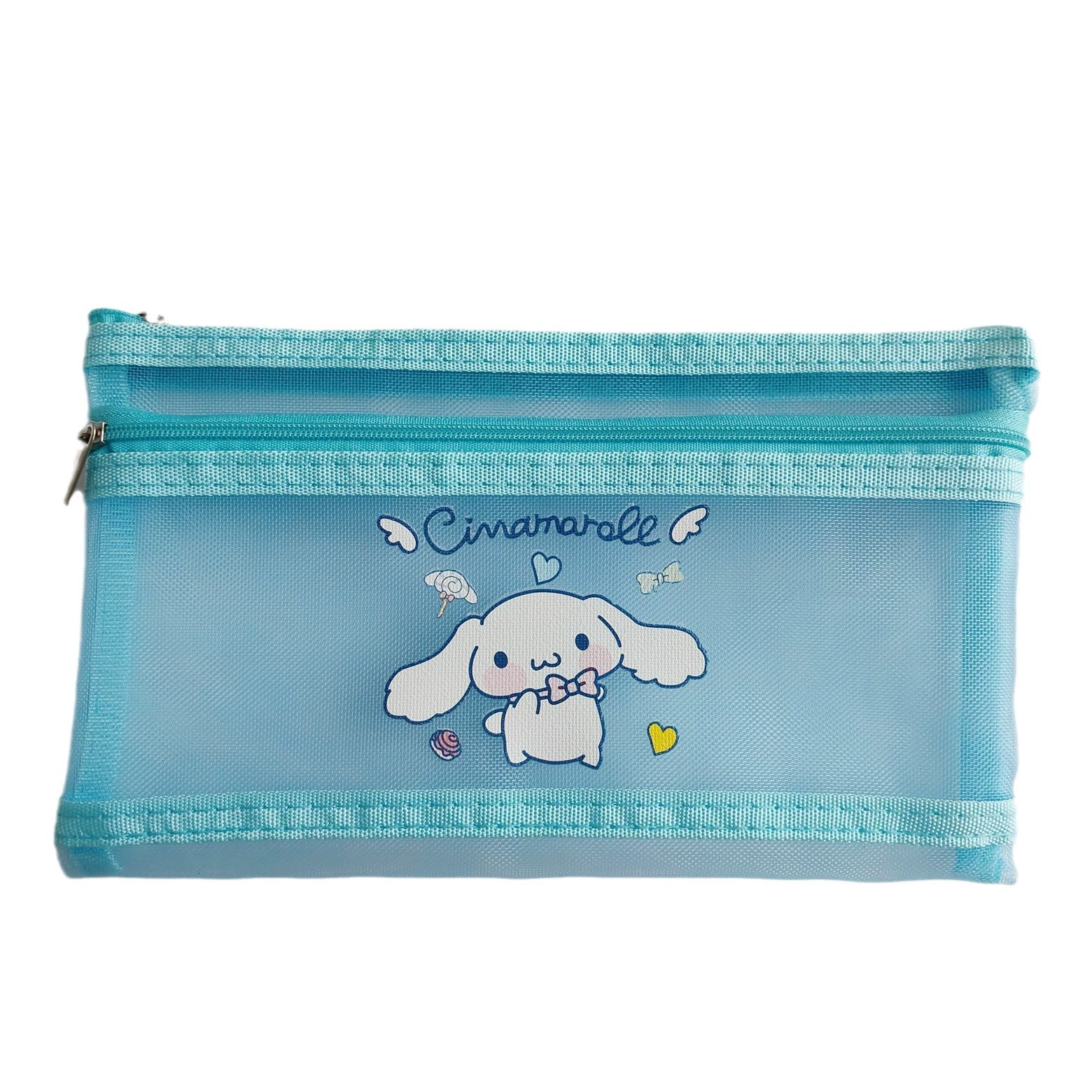 Nylon transparent double-layer pencil case for students, new collection