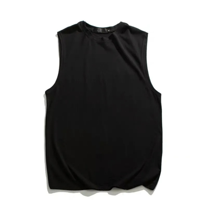 검은색 단색 조끼