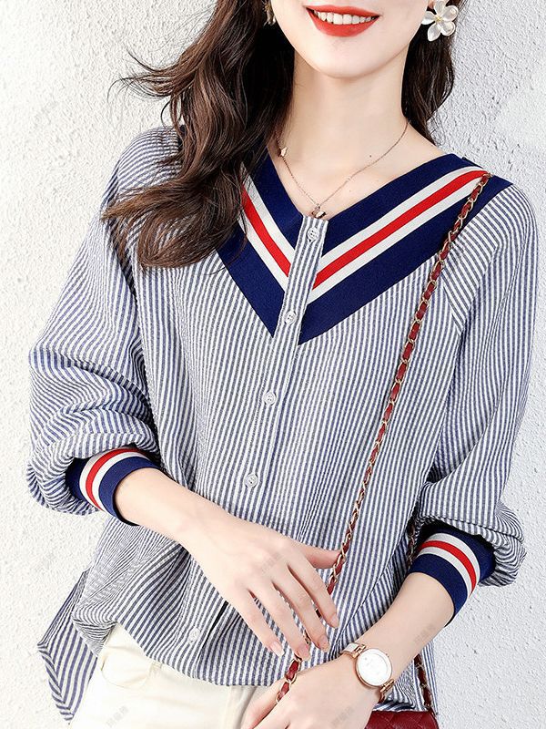 European Station Designer Recommendation 2023 Seasonal New Casual Easiest for Match Literary Business Commuting Shirt