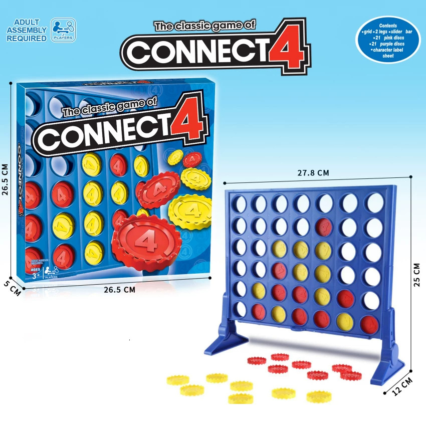 Juego de Mesa Interactivo de Cuatro en Línea de Plástico para Niños y Familia