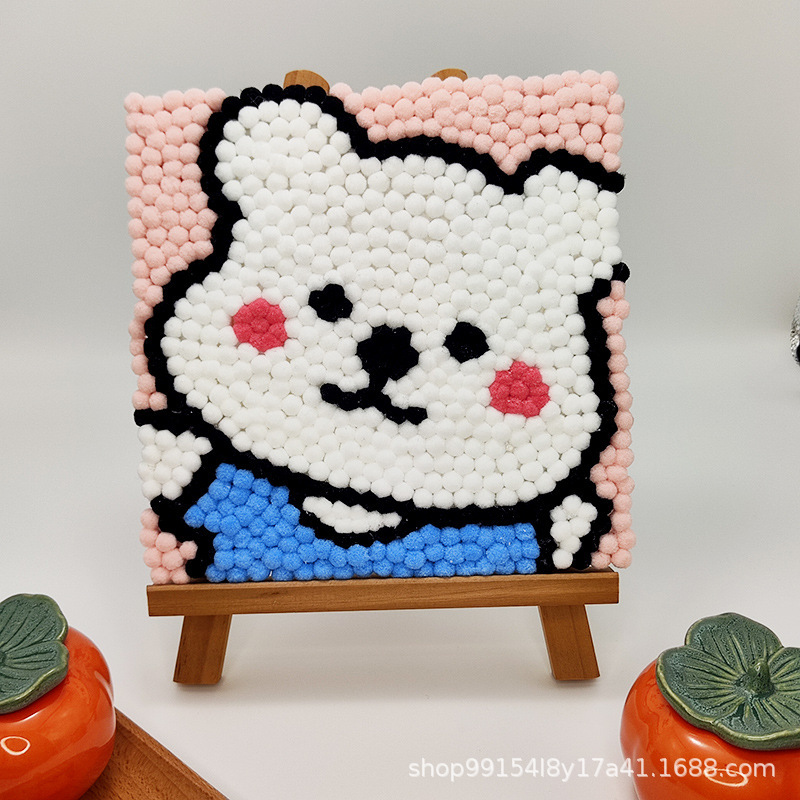 DIY ヘアボール絵画手作り材料パッケージクリエイティブ子供の漫画アニメーション装飾絵画ステッカー絵画屋台卸売|undefined