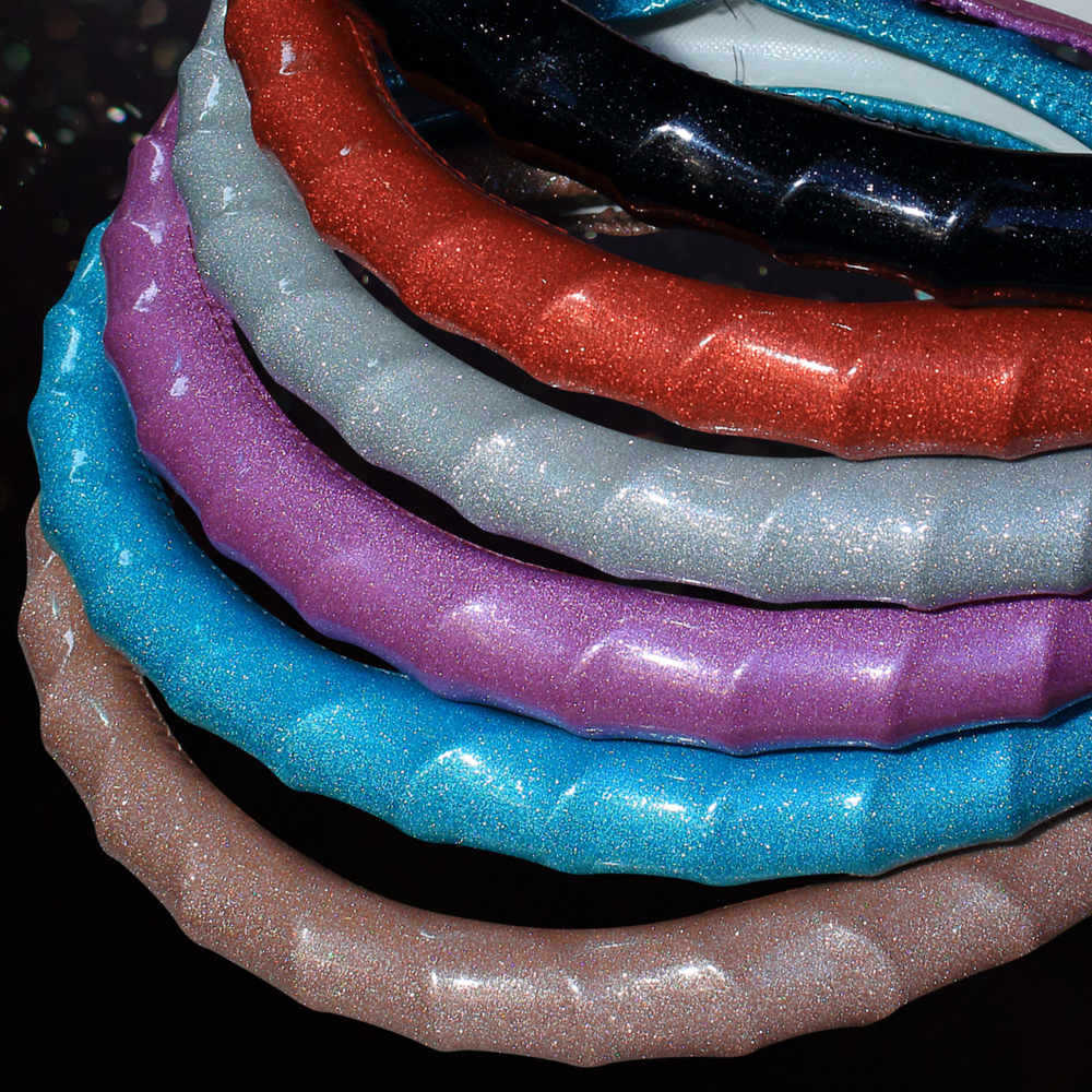 汽车方向盘套亮皮彩色凹凸防滑四季通用皮革把套七彩车内装饰用品