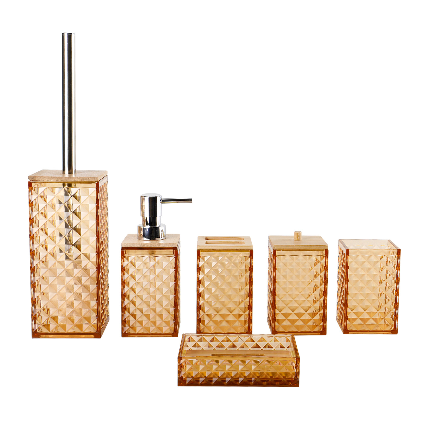 5002-6 Set de cubierta de bambú de seis piezas - Morandi Yellow