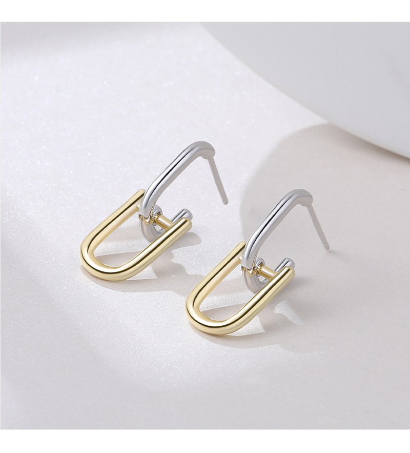 New S925 Sterling Silver Earrings Simple Unique Geometric Earrings Personality Trend Earrings display picture 4