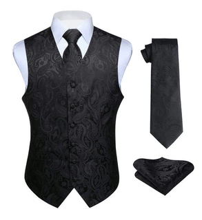 S 85927 Fashion Sunflower Vest Men's Embroidery 时尚绣花马甲