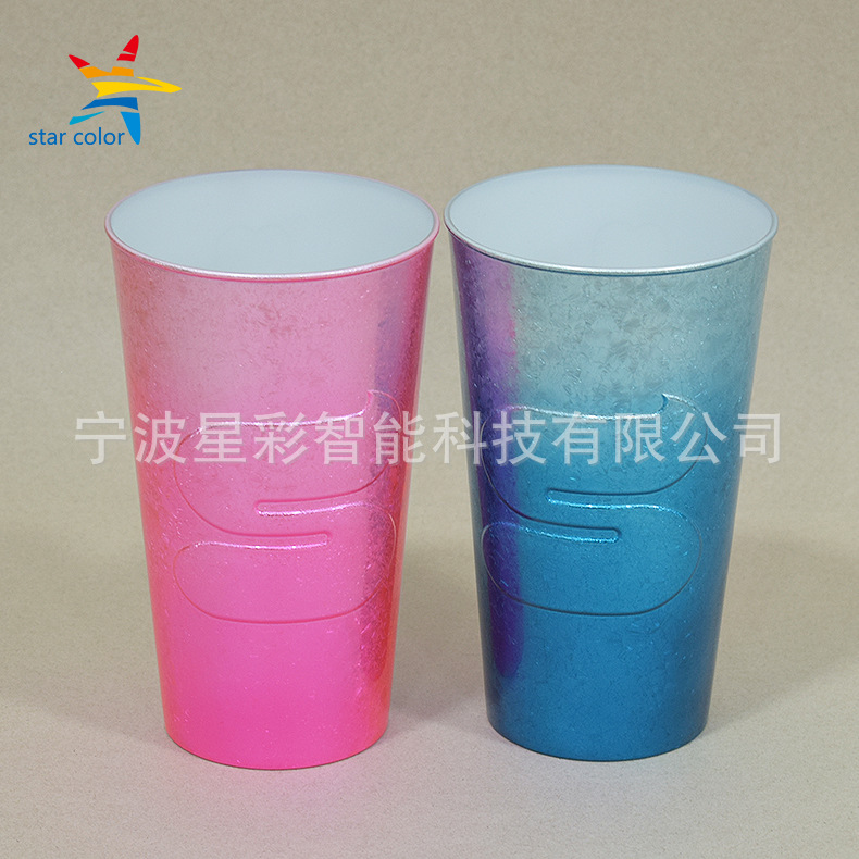 宁波北仑冰花uv喷涂电镀塑料杯子塑料件炫彩uv镀膜喷漆真空镀工厂