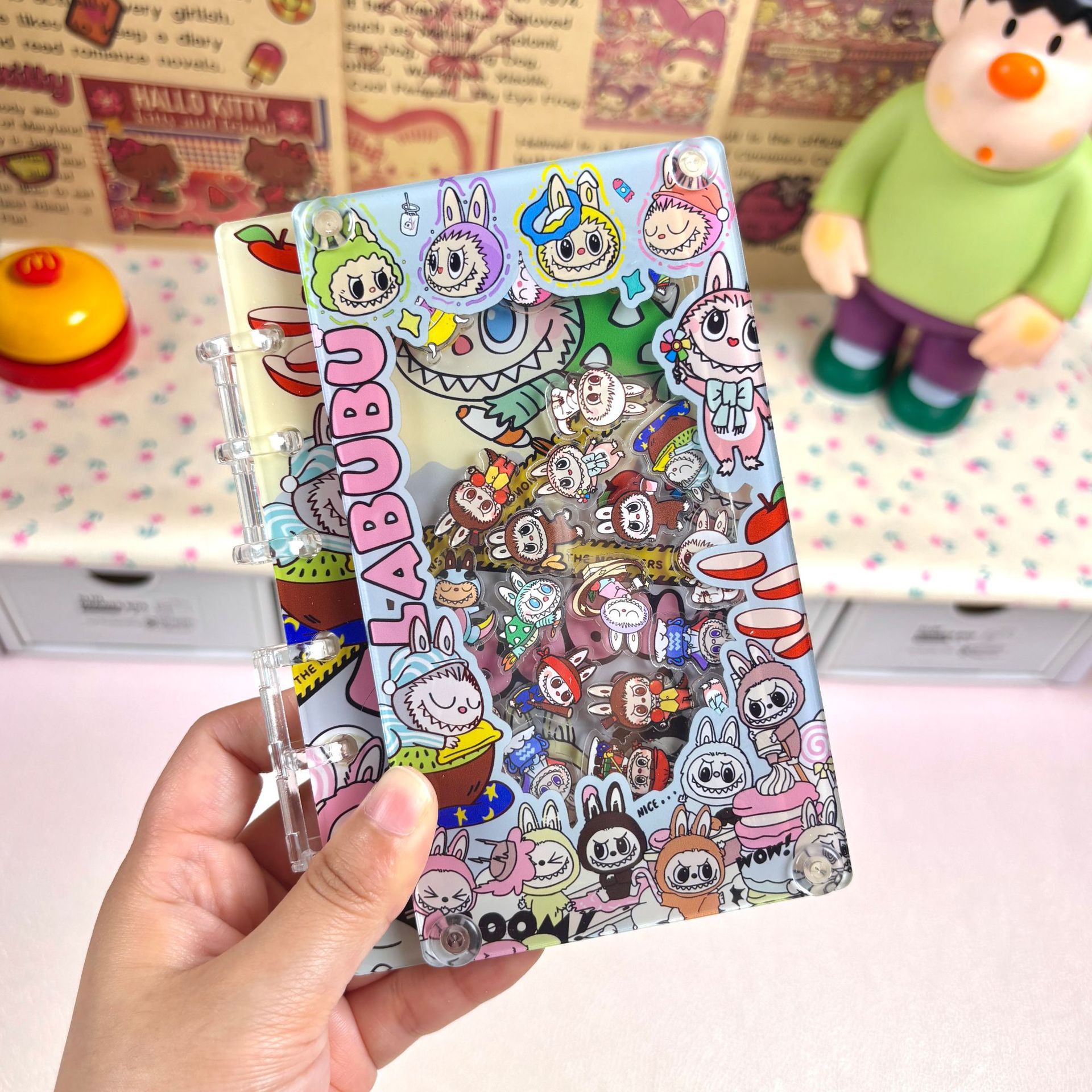 日系卡通A7活页本摇摇本笔记本可爱少女心高颜值动漫学生亚克力