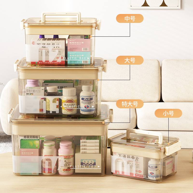Multi-layer medicine box household medicine storage box medicine box household transparent large-capacity storage box large medicine box