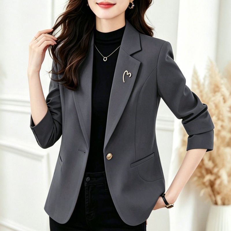 Women's Blazer 2026 New Autumn Style for Petite Women, Korean Version, High-End, Elegant, Slim-Fit, Commuting Blazer Women's Blazer 2026 New Autumn Style for Petite Women, Korean Version, High-End, Elegant, Slim-Fit, Commuting Blazer