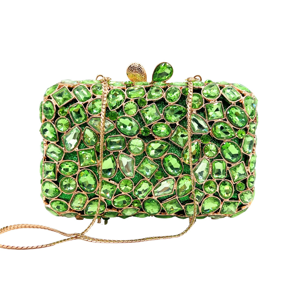 * Bolsa de cena con diamantes huecos vestido de cristal de diamantes bolso de mano bolso de diamantes de mujer embrague de piedra