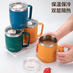304 Stainless Steel Double-Layer Insulated Cup with Lid, Wholesale Portable Water Bottle, Office High-End Stylish Thick Coffee Cup