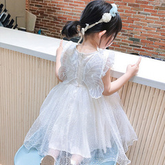 Kids' Dress, Mesh Tutu Skirt, Girls' Summer New Arrival 3D Winged Sleeveless Princess Dress—Drop Shipping Available