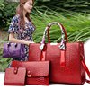 Set, one-shoulder bag, European style, crocodile print, 2020, simple and elegant design, 3 piece set