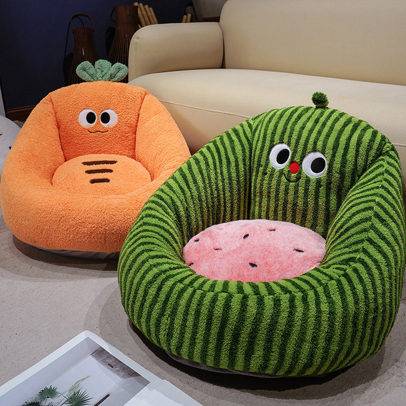 Caricatura encantadora cojín de sofá perezoso sofá de oficina medio rodeado cintura suave en un cojín de futón